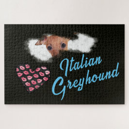 Quebra-cabeça Coloração sólida dos olhos do Greyhound italiano 1