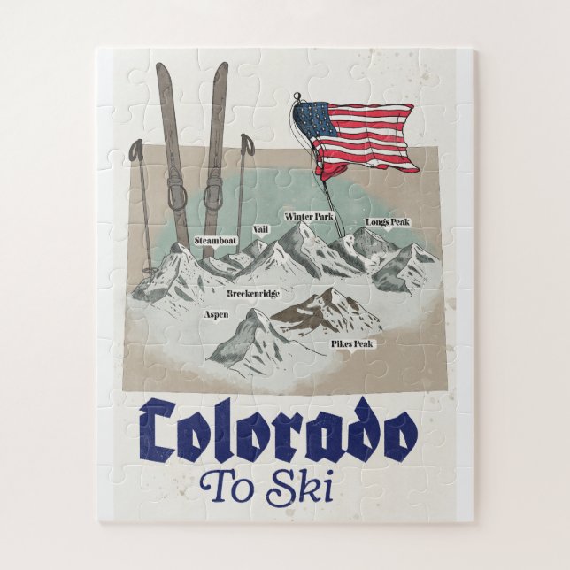Quebra-cabeça Colorado para Esquiar (Vertical)