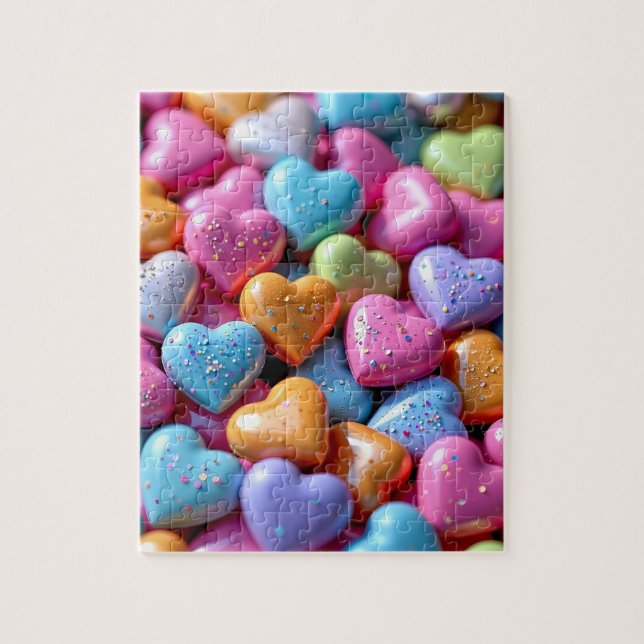 Quebra-cabeça Colorful Candy Love Hearts (Vertical)