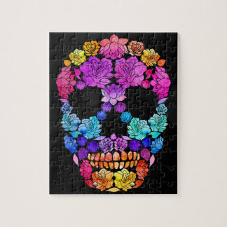 Quebra-cabeça Colorful Flower Skull