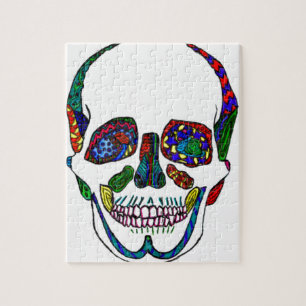 Quebra-cabeça Colorful Hand Drawn Sugar Skull Mosaic