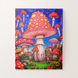 Quebra-cabeça Colorful Mushrooms 30 Large Pieces on a