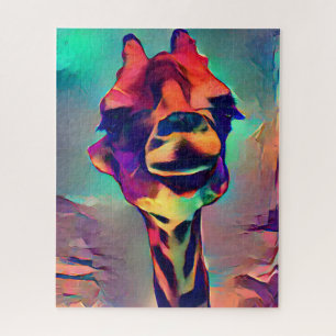 Quebra-cabeça Colorida Abstrato Giraffe Duro Difícil