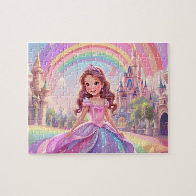 Quebra-cabeça Colorida Bonita Princesa Pequena (Horizontal)