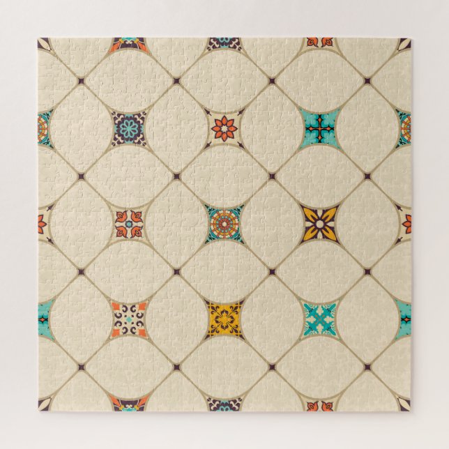 Quebra-cabeça Colorida Colchwork Islam Azulejo Árabe (Vertical)