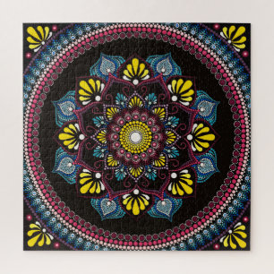 Quebra-cabeça Colorida Dot Art Mandala Sacred Geometry Boho