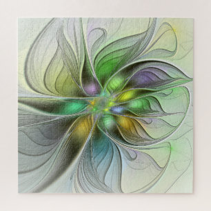 Quebra-cabeça Colorida Fantasy Flor Moderno Abstrato Fractal