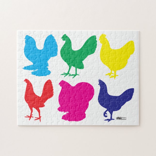Quebra-cabeça Colorida Hens (Horizontal)