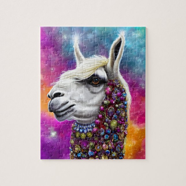 Quebra-cabeça Colorida Jeweled Llama (Vertical)