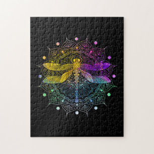 Quebra-cabeça Colorida Mandala Dragonfly