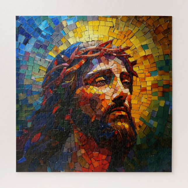 Quebra-cabeça Colorida Mosaico Jesus (Vertical)