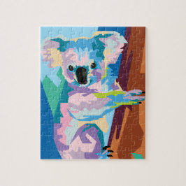 Quebra-cabeça Colorida Pop Art Koala Retrato