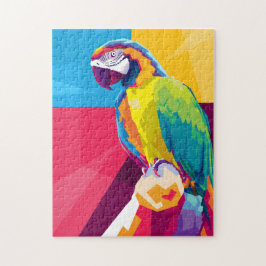 Quebra-cabeça Colorida Pop Art Parrot Retrato