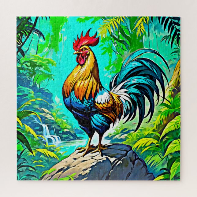 Quebra-cabeça Colorida Rooster (Vertical)