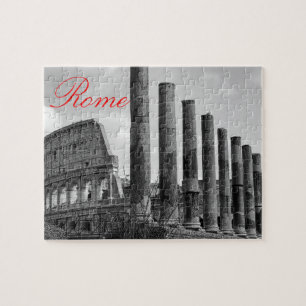 Quebra-cabeça Colosseum Roma Viagem,, Foto em preto e branco