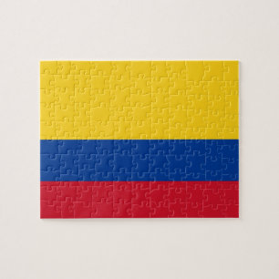 Quebra-cabeça com a bandeira de Colômbia