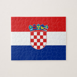 Quebra-cabeça com a bandeira de Croatia