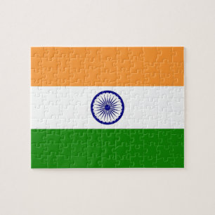 Quebra-cabeça com a bandeira de India