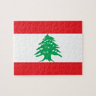 Quebra-cabeça com a bandeira de Líbano