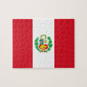 Quebra-cabeça com a bandeira de Peru