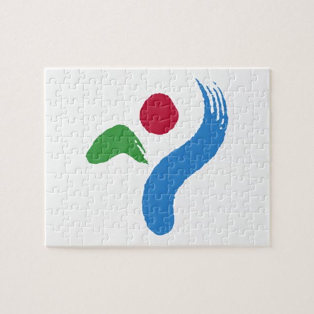 Quebra-cabeça com a Bandeira de Seul, Coreia do Su (Horizontal)