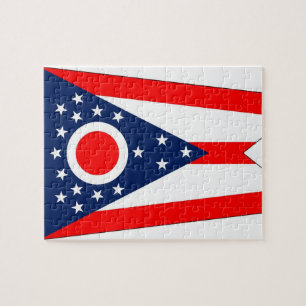 Quebra-cabeça com a bandeira do estado de Ohio