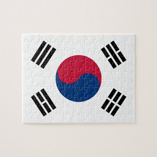 Quebra-cabeça com bandeira da Coreia do Sul (Horizontal)