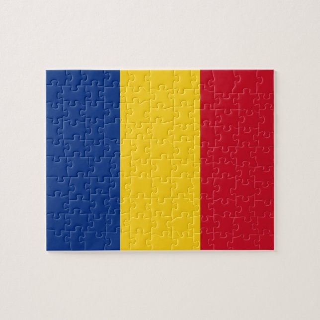Quebra-cabeça com bandeira da Romênia (Horizontal)