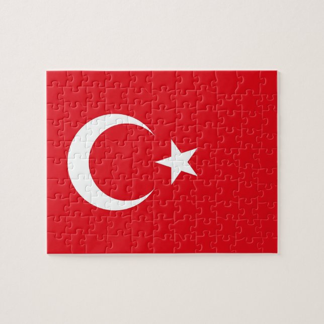 Quebra-cabeça com bandeira da Turquia (Horizontal)