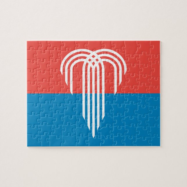 Quebra-cabeça com Bandeira de Kansas City, Missour (Horizontal)