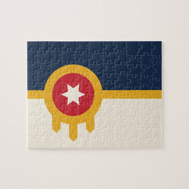 Quebra-cabeça com Bandeira de Tulsa, Oklahoma (Horizontal)