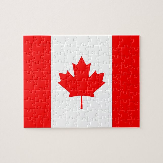 Quebra-cabeça com bandeira do Canadá (Horizontal)