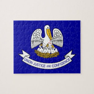 Quebra-cabeça com bandeira do Estado de Louisiana