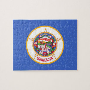 Quebra-cabeça com bandeira do Estado de Minnesota