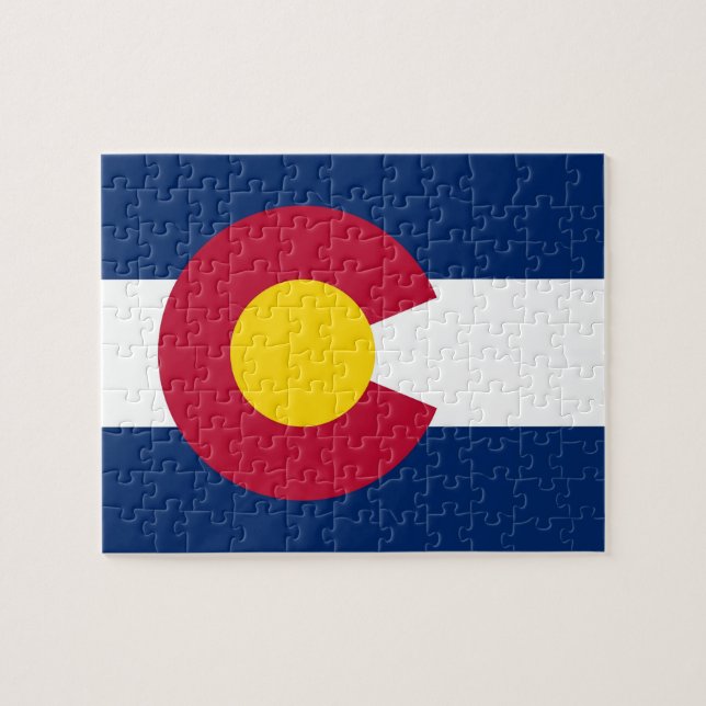 Quebra-cabeça com Bandeira do Estado do Colorado (Horizontal)
