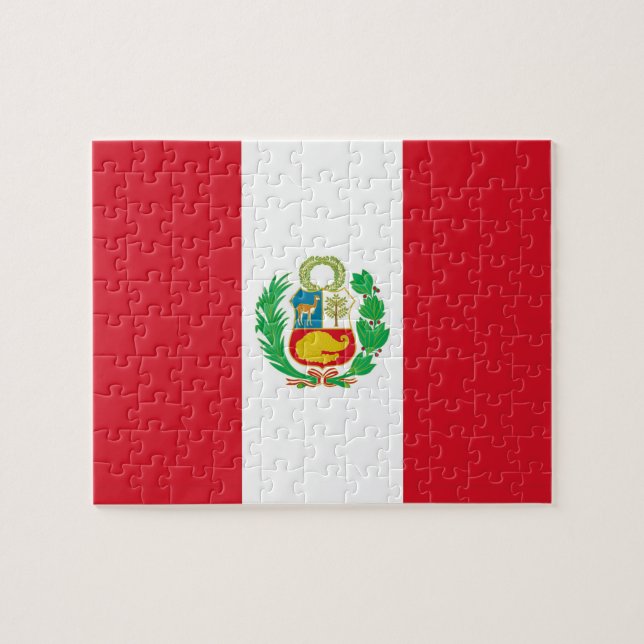 Quebra-cabeça com bandeira do Peru (Horizontal)