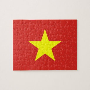 Quebra-cabeça com bandeira do Vietname