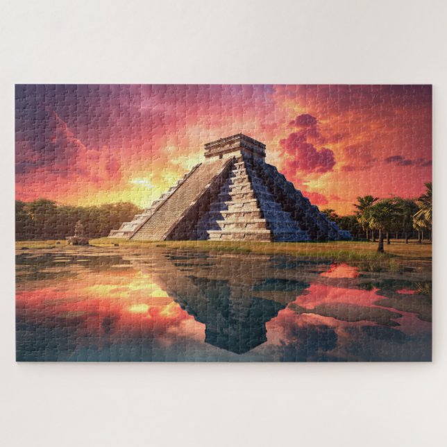 Quebra-cabeça com Chichen Itza, México. (Horizontal)