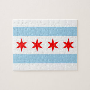 Quebra-cabeça com Flag de Chicago, Illinois