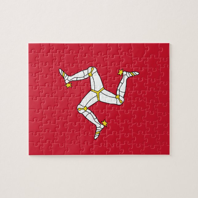 Quebra-cabeça com Isle of Man Flag, Reino Unido (Horizontal)