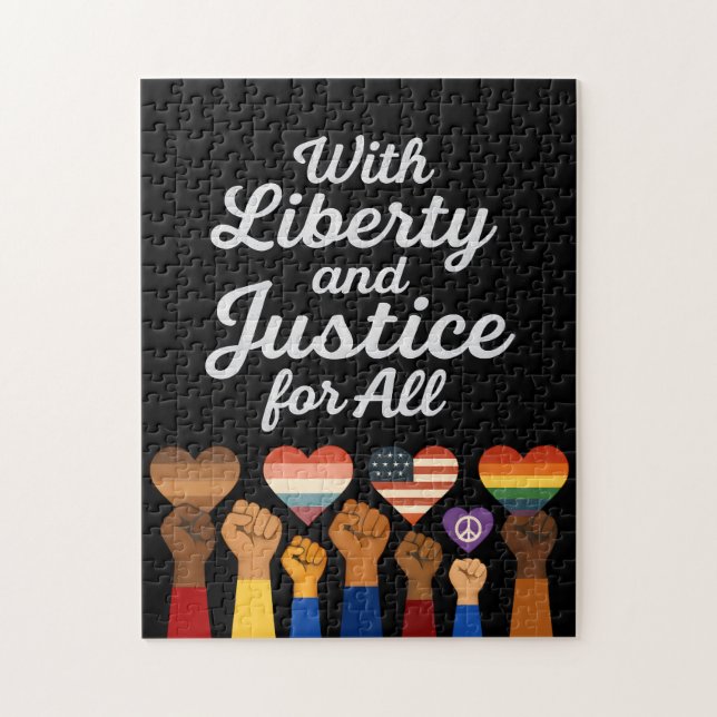 Quebra-cabeça Com Liberdade e Justiça para Todos Protesto Liberd (Vertical)