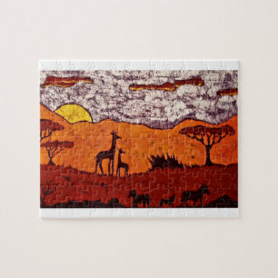 Quebra-cabeça com paisagem africana