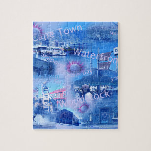 Quebra-cabeça com uma caixa de presentes sobre a C