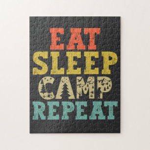 Quebra-cabeça Coma o acampamento do sono Repetir o acampamento