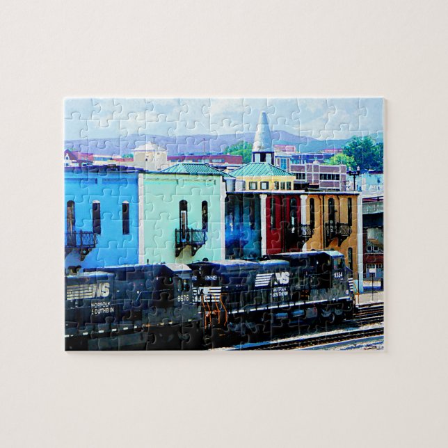 Quebra-cabeça Comboio com duas locomotivas Roanoke, VA (Horizontal)