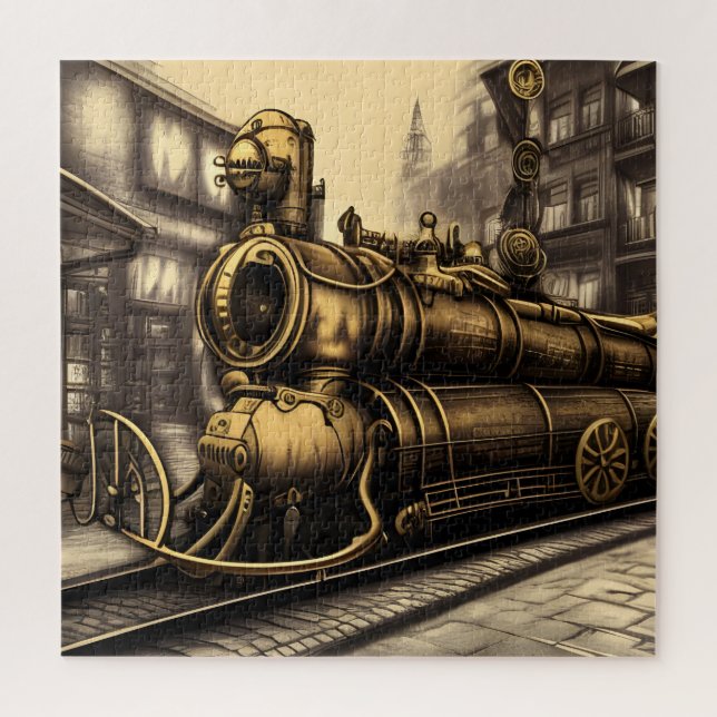 Quebra-cabeça Comboio Ferroviário Trans-Siberiano Steampunk (Vertical)