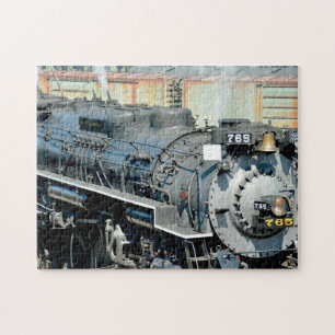 Quebra-cabeça Comboio-locomotiva Black Nikel Plate Road 765