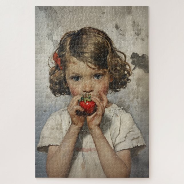 Quebra-cabeça Comendo morango (Vertical)