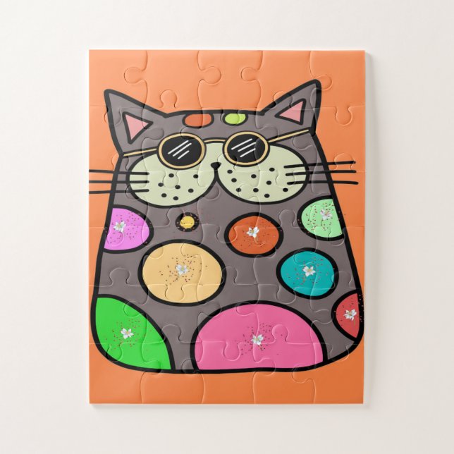 Quebra-cabeça Cômico para Crianças Gato Peças Gran (Vertical)