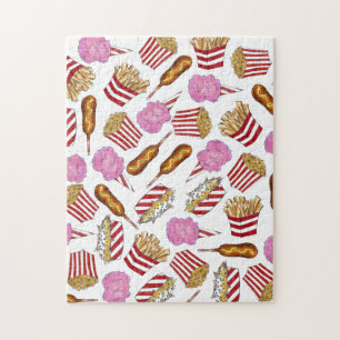 Quebra-cabeça Comida da Feira do Carnaval Nachos Corndog Cotton